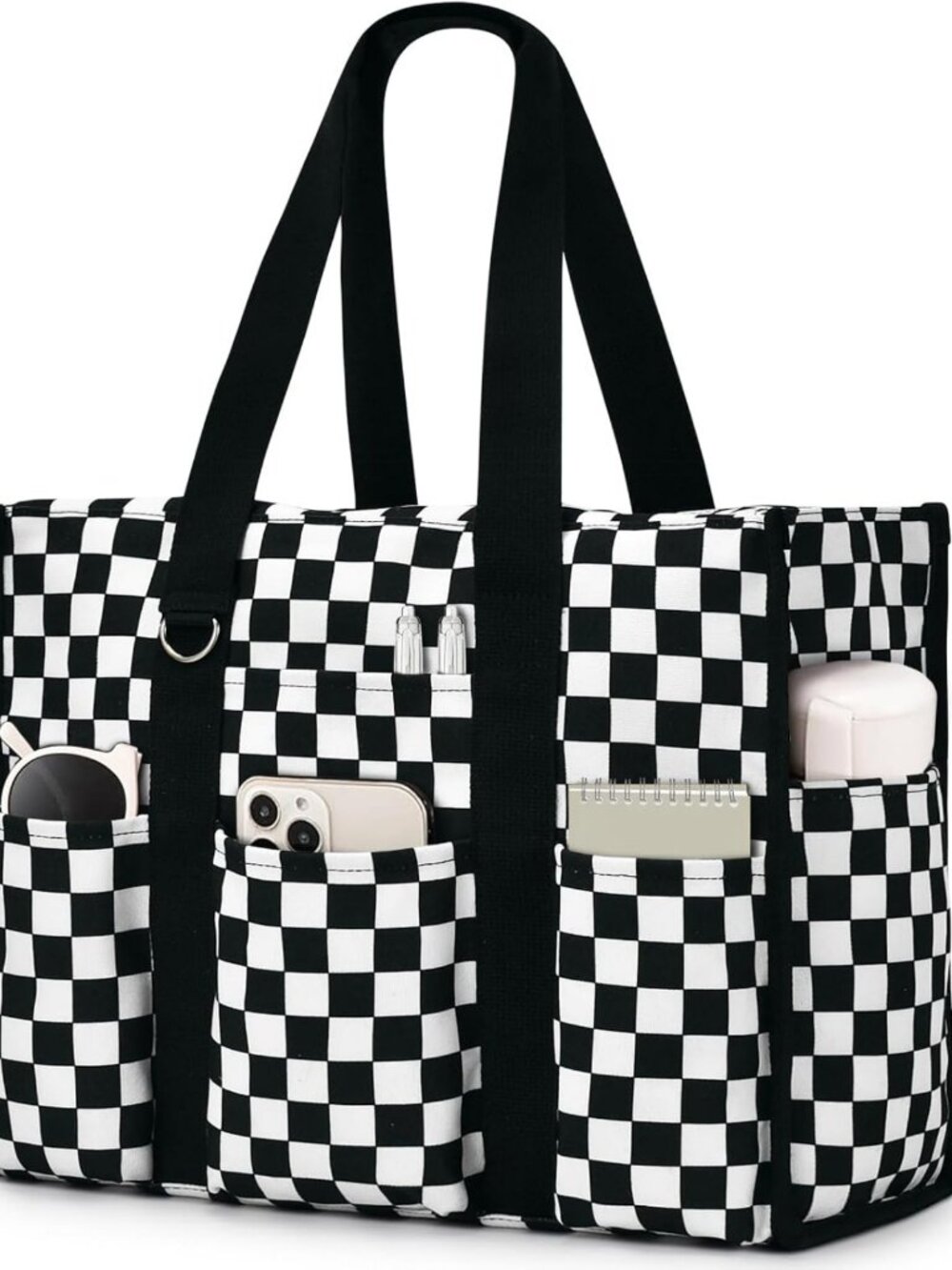 Waterproof Large Tote Bag for Women | 12 Pockets, Zipper Closure | Utility Work